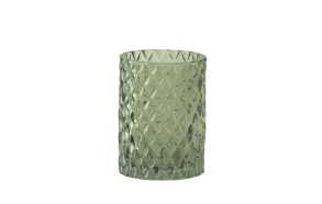 toothbrush holder Green Glass Diamond Ø 7,5 x 10,5 cm