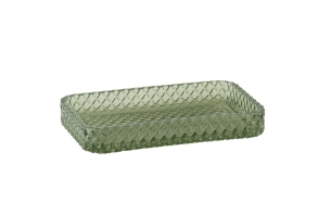 Green Glass Diamond tray 22,5 x 13,5 x 3 cm