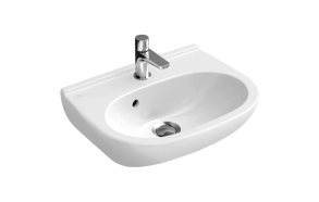 with defect - Villeroy & Boch O.novo hand washbasin compact white 500x400 mm, with 1 tap hole, with overflow