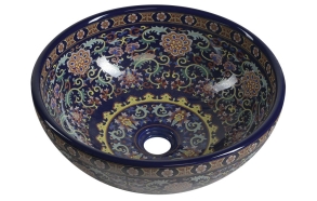 with defect - PRIORI ceramic basin purple w ornaments