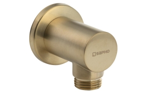 Shower Wall Mounted Elbow Outlet/Connector, round/gold matt