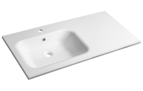 ARECA Cultured Marble Washbasin 110x50cm, left, white