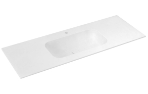 ARUBA Double-Washbasin Central, 150x51,5 cm, Rockstone white matt