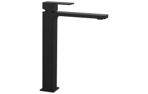 CUBEMIX washbasin mixer tap, high, without waste, black matt