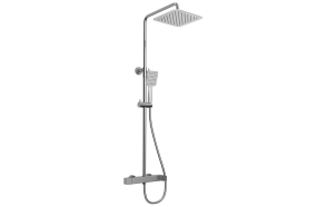 CUBEMIX shower column with lever mixer tap, chrome