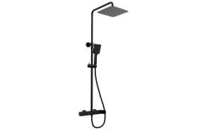 CUBEMIX shower column with lever mixer tap, black matt