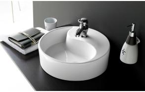 ceramic basin Yin Yang, white