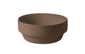 Countertop round washbasin 35x14 cm, brown mat