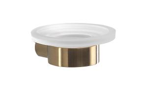 PIRENEI soap dish holder, frosted glass, gold matt