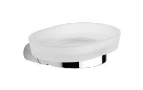 MIDA Soap Dish, chrome/frosted glass