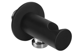 Handshower Holder round, fixed, with shower outlet, black matt