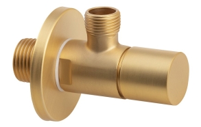 Angle Valve, round, 1/2'x 3/8', gold matt