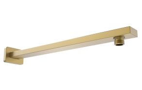 Shower spout square low, 400mm, gold matt