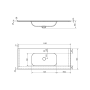 valamu ARUBA Double Central, 140x51.5 cm, valge matt